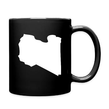 Libya map flag - Full Colour Mug - black - Right