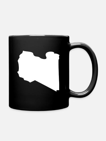 Libyen Landkarte Flagge - Tasse einfarbig - Schwarz