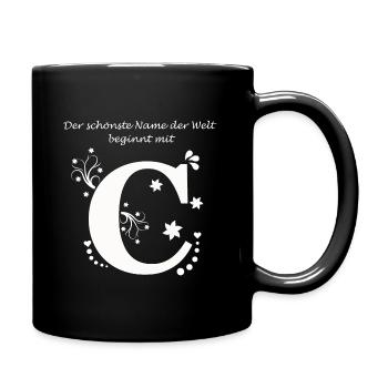 Der schönste Name der Welt beginnt mit C - Tasse einfarbig - Schwarz - Rechts