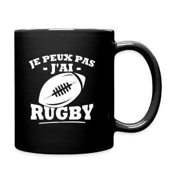Je peux pas j'ai rugby - Mug uni - noir - Droite