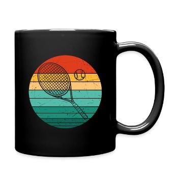 Raquette Rétro Tennis Tennis Balle de Tennis Sport - Mug uni - noir - Droite