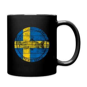 Karpfen Angeln Fisch Schweden - Tasse einfarbig - Schwarz - Rechts