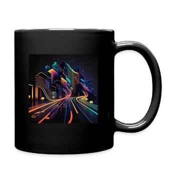 Neon City Rush - Full Colour Mug - black - Right