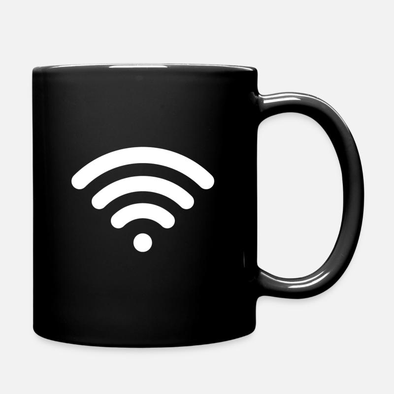Hotspot - wifi - weiss - Tasse einfarbig - Schwarz