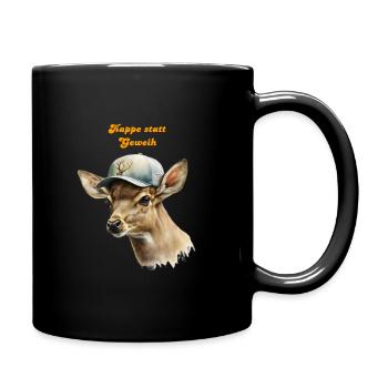 Kappe Statt Geweih -Einfach tierisch! - Tasse einfarbig - Schwarz - Rechts