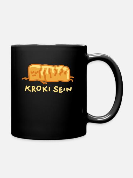 Müde Krokette - Tasse einfarbig - Schwarz