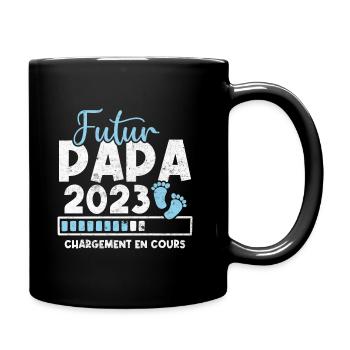 Futur papa 2023 chargement en cours - Mug uni - noir - Droite