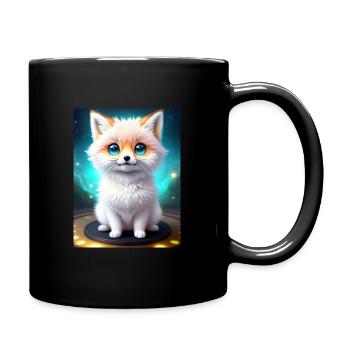 Niedliche Katze - Tasse einfarbig - Schwarz - Rechts