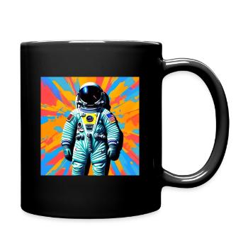 Stylischer Astronaut - Tasse einfarbig - Schwarz - Rechts