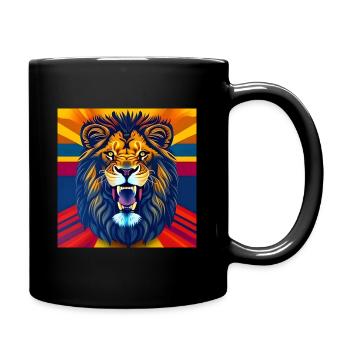 Löwenkopf - Tasse einfarbig - Schwarz - Rechts