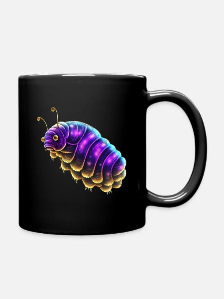 Bärtierchen, Weltall, Tardigrade Kosmos Distressed - Tasse einfarbig - Schwarz