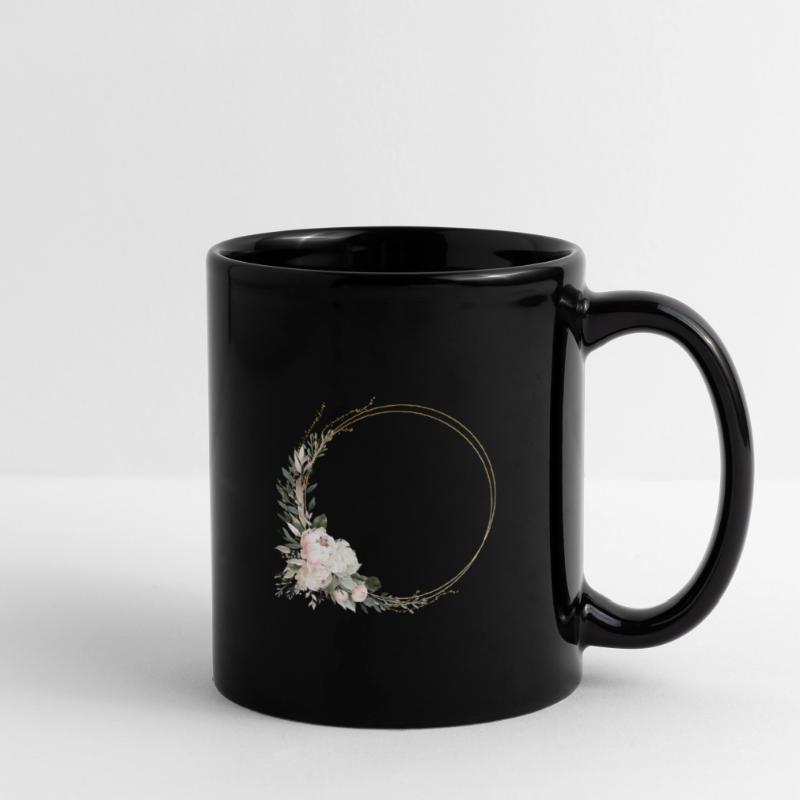 Modern Pastel Boho Flower Circle customizable Full Colour Mug