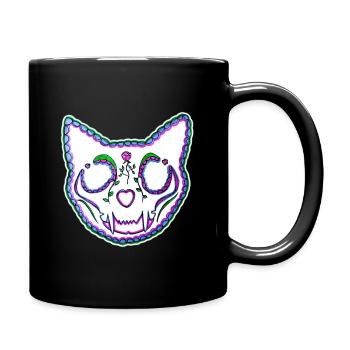 Crâne de sucre heureux - Mug uni - noir - Droite