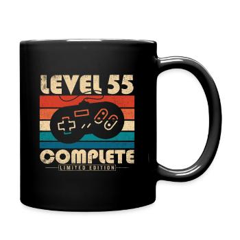 55 Anniversaire 55 ans Cadeau Niveau 55 Complet - Mug uni - noir - Droite