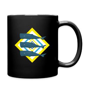 Pottwale im Frühling. - Tasse einfarbig - Schwarz - Rechts