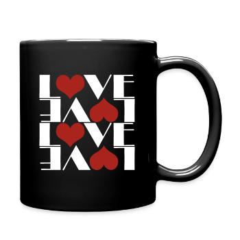 LOVE hearts - Tasse einfarbig - Schwarz - Rechts