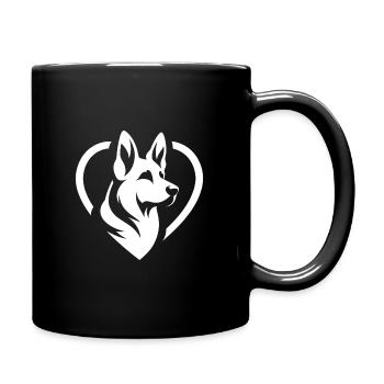 German Shepherd Silhouette - Full Colour Mug - black - Right