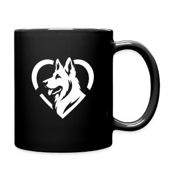 My heart beats for German Shepherds - Full Colour Mug - black - Right