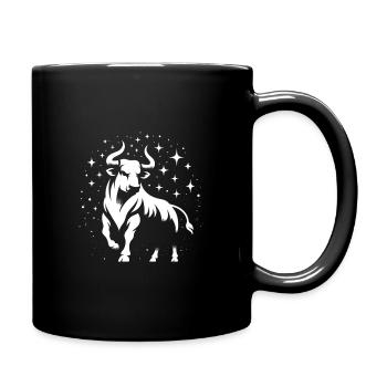 Sternzeichen Stier - Tasse einfarbig - Schwarz - Rechts