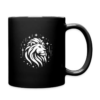 Sternzeichen Löwe - Tasse einfarbig - Schwarz - Rechts