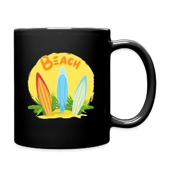 T-Shirt Surf Beach - Tasse einfarbig - Schwarz - Rechts
