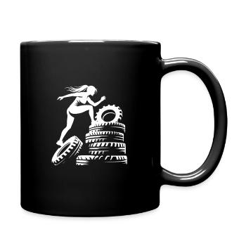 Klettern über das Hindernis - Tasse einfarbig - Schwarz - Rechts