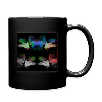 Butterflies 4 times colorful - Full Colour Mug - black - Right