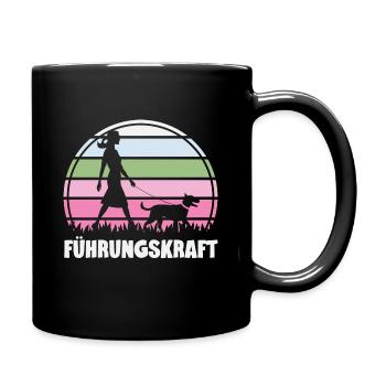 Führungskraft Hund Hundehalterin Geschenkidee - Tasse einfarbig - Schwarz - Rechts