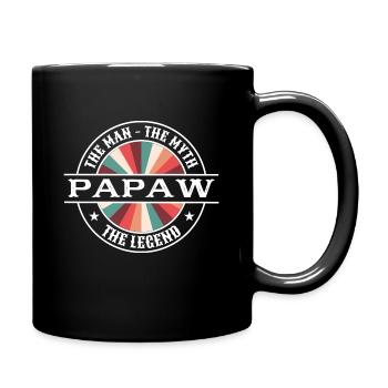 Papa Vater Opa Geschenkidee Papaw Spruch Retro - Tasse einfarbig - Schwarz - Rechts