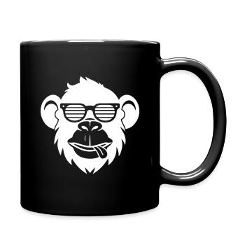 Lunettes de soleil tête de singe Fête - Mug uni - noir - Droite