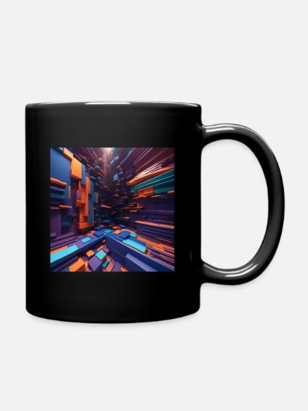 3D Geometry - Full Colour Mug - black