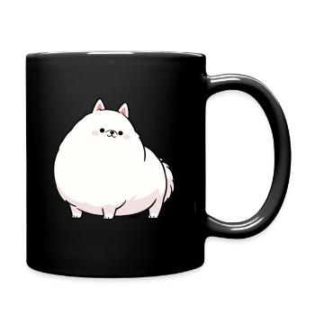 Dog with excess weight to cuddle - Full Colour Mug - black - Right