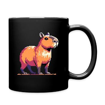Geek Pixel Art Capybara - Full Colour Mug - black - Right