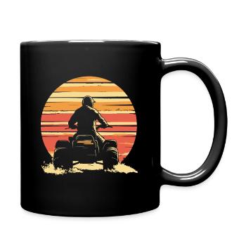 Quad quad coucher de soleil vintage - Mug uni - noir - Droite