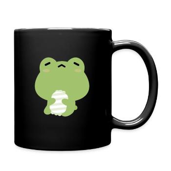 Schläfriger Frosch - Tasse einfarbig - Schwarz - Rechts