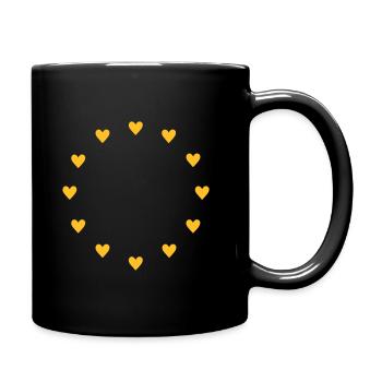 Europe Symbol, Hearts, EU Star Flag Flag - Full Colour Mug - black - Right