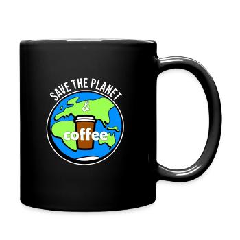 sauver la planète et le café - Mug uni - noir - Droite
