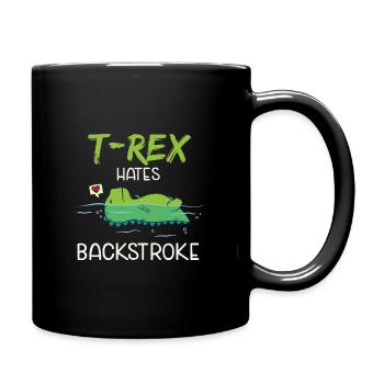 Dinosaure nageant dans le dos - Mug uni - noir - Droite
