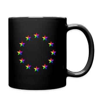 Europa Symbol Bunte EU Sterne Regenbogen - Tasse einfarbig - Schwarz - Rechts