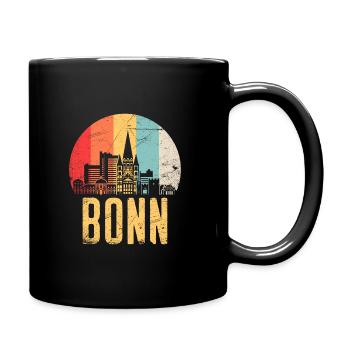 Bonn Skyline Silhouette 80er Retro Vintage - Tasse einfarbig - Schwarz - Rechts