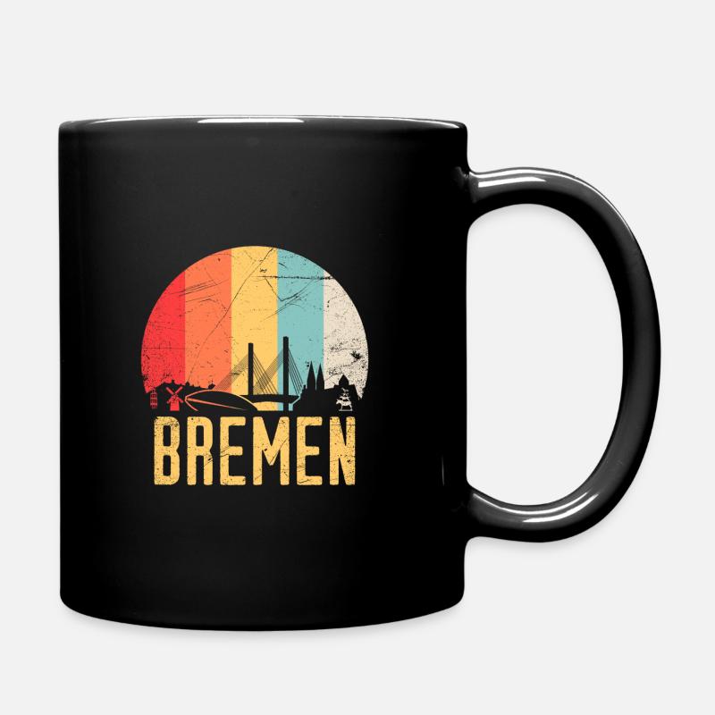 Bremen Skyline Silhouette 80er Retro Vintage - Tasse einfarbig - Schwarz