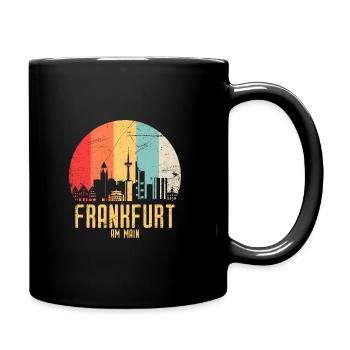 Frankfurt Skyline Silhouette 80er Retro Vintage - Tasse einfarbig - Schwarz - Rechts