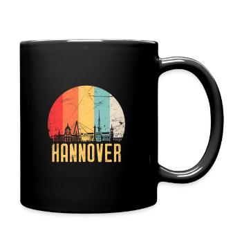 Hannover Skyline Silhouette 80er Retro Vintage - Tasse einfarbig - Schwarz - Rechts