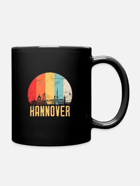 Hannover Skyline Silhouette 80er Retro Vintage - Tasse einfarbig - Schwarz