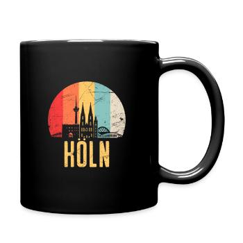 Köln Skyline Silhouette 80er Retro Vintage - Tasse einfarbig - Schwarz - Rechts
