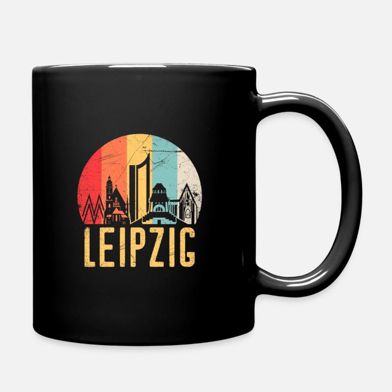Leipzig Skyline Silhouette 80er Retro Vintage - Tasse einfarbig - Schwarz