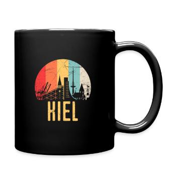 Kiel Skyline Silhouette 80er Retro Vintage - Tasse einfarbig - Schwarz - Rechts