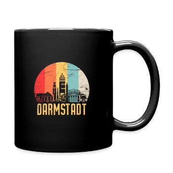 Darmstadt Skyline Silhouette 80er Retro Vintage - Tasse einfarbig - Schwarz - Rechts