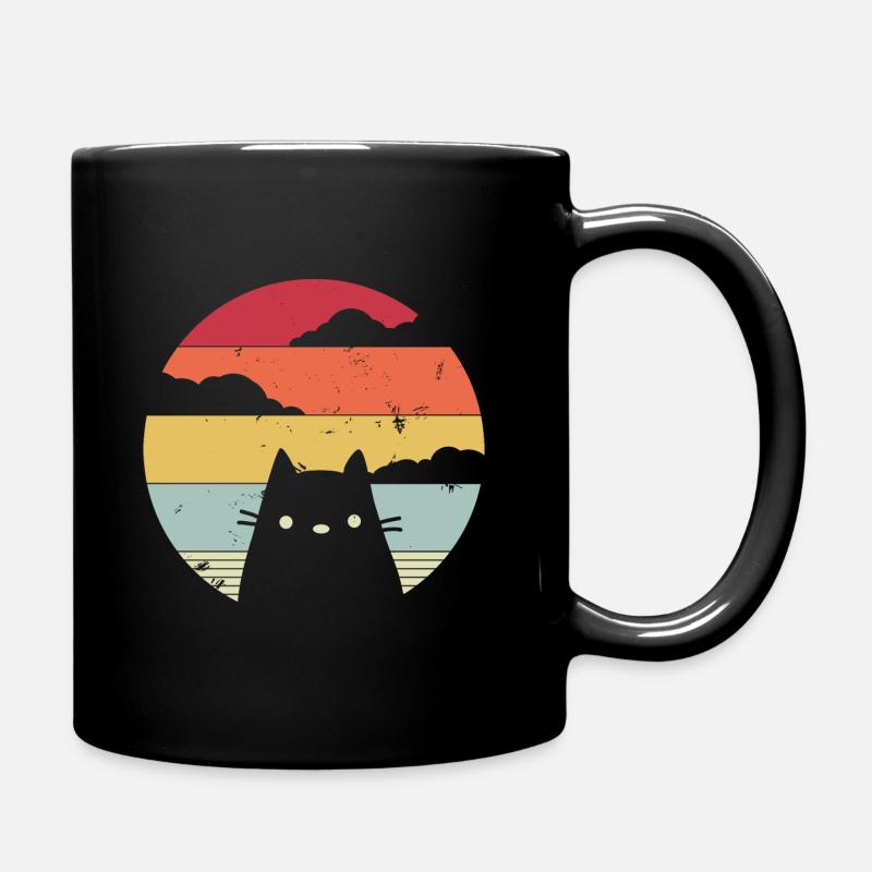 Cat retro - Full Colour Mug - black