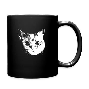 Katze, Katzen - Tasse einfarbig - Schwarz - Rechts